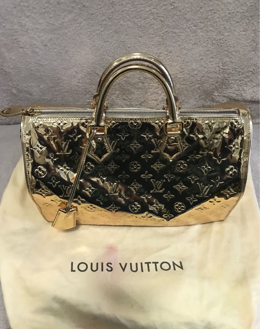 Louis Vuitton Limited Edition Gold Monogram Miroir Speedy 35 Bag