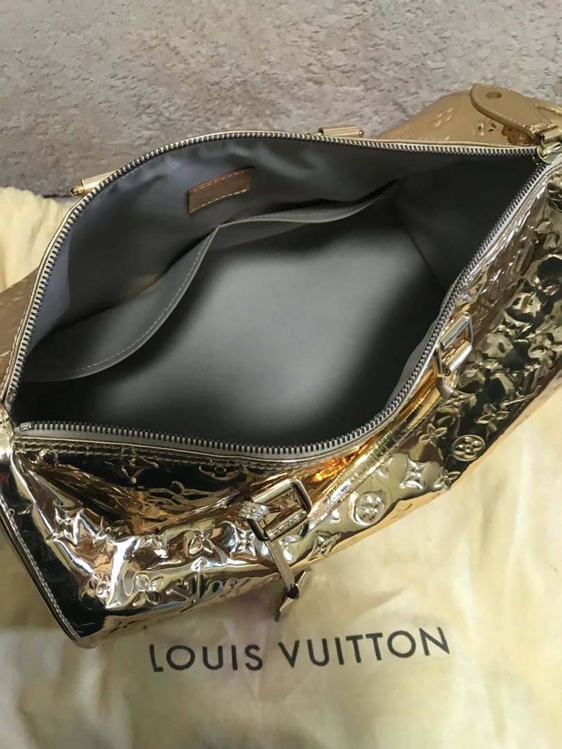 Louis Vuitton Gold Monogram Limited Edition Miroir Speedy 35 Louis