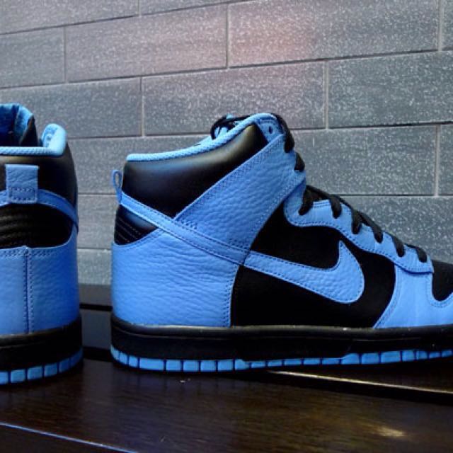 nike dunk high black blue