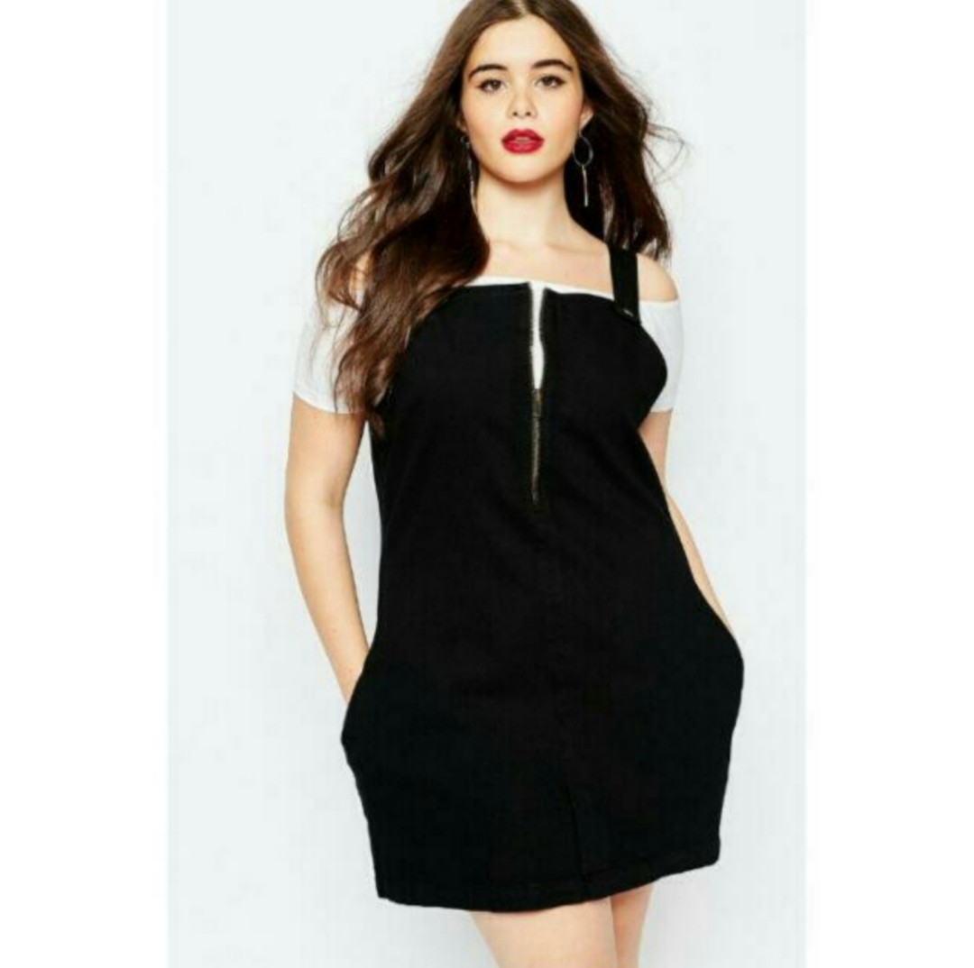 black dungaree dress plus size