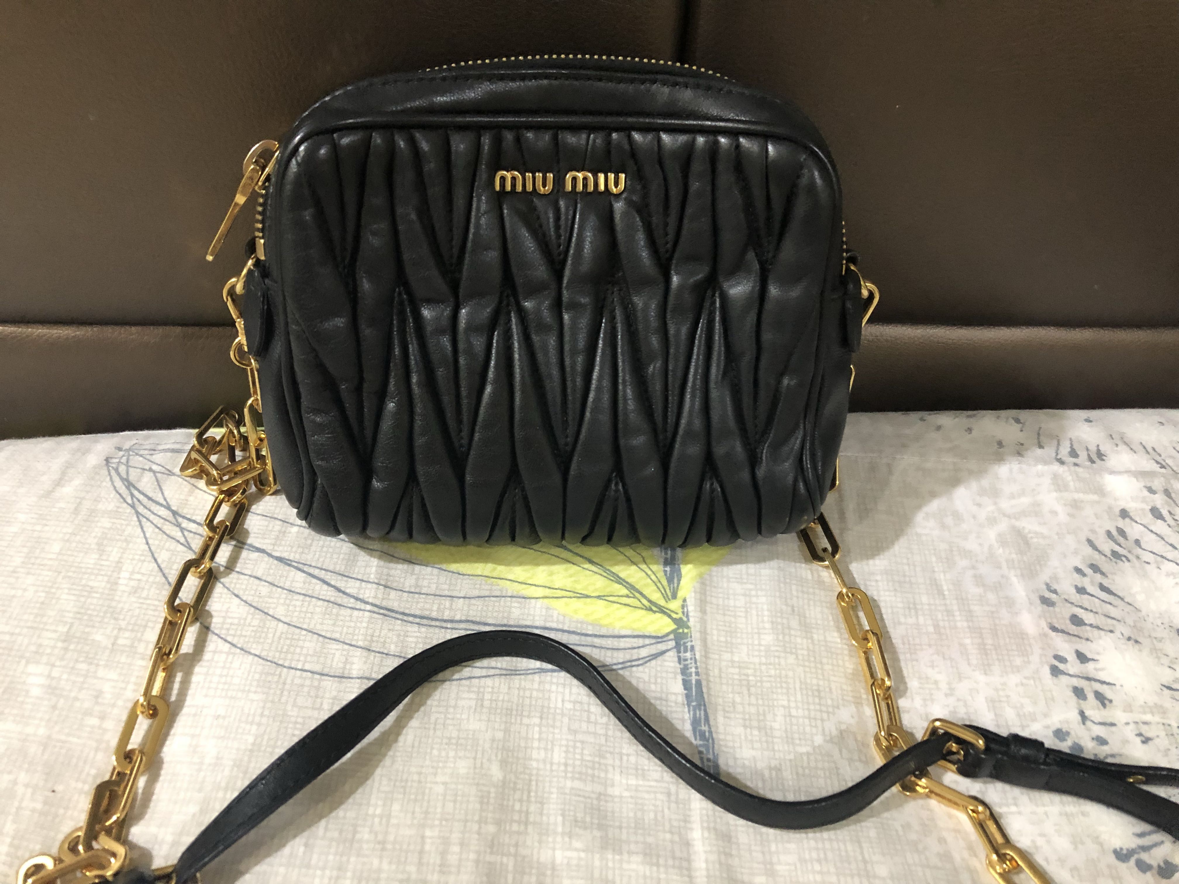 Miu miu matelasse cheap camera bag