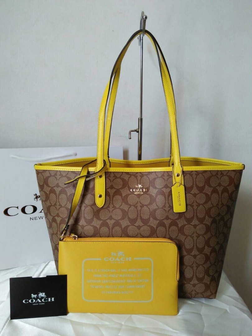 coach yellow tote