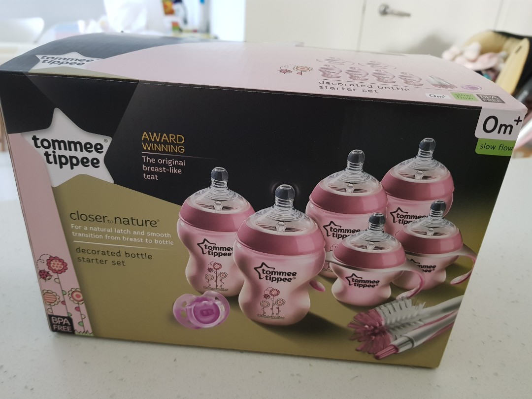 tommee tippee bottles pink set
