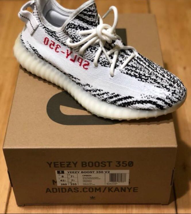 Yeezy Boost 350 V2 Zebra US8 UK7.5 Men s Fashion Footwear
