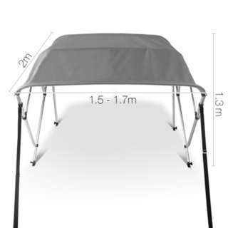 1.5-1.7M Boat Top Canopy - Grey Durable aluminium framework Foldable design