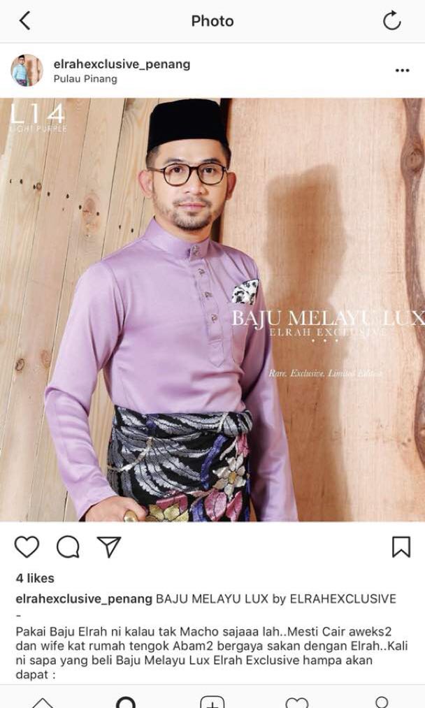 Baju Melayu Elrah Exclusive Penang, Men's Fashion, Clothes on 