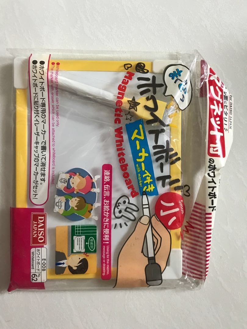 Daiso mini whiteboard with marker brand new, Hobbies & Toys, Stationery