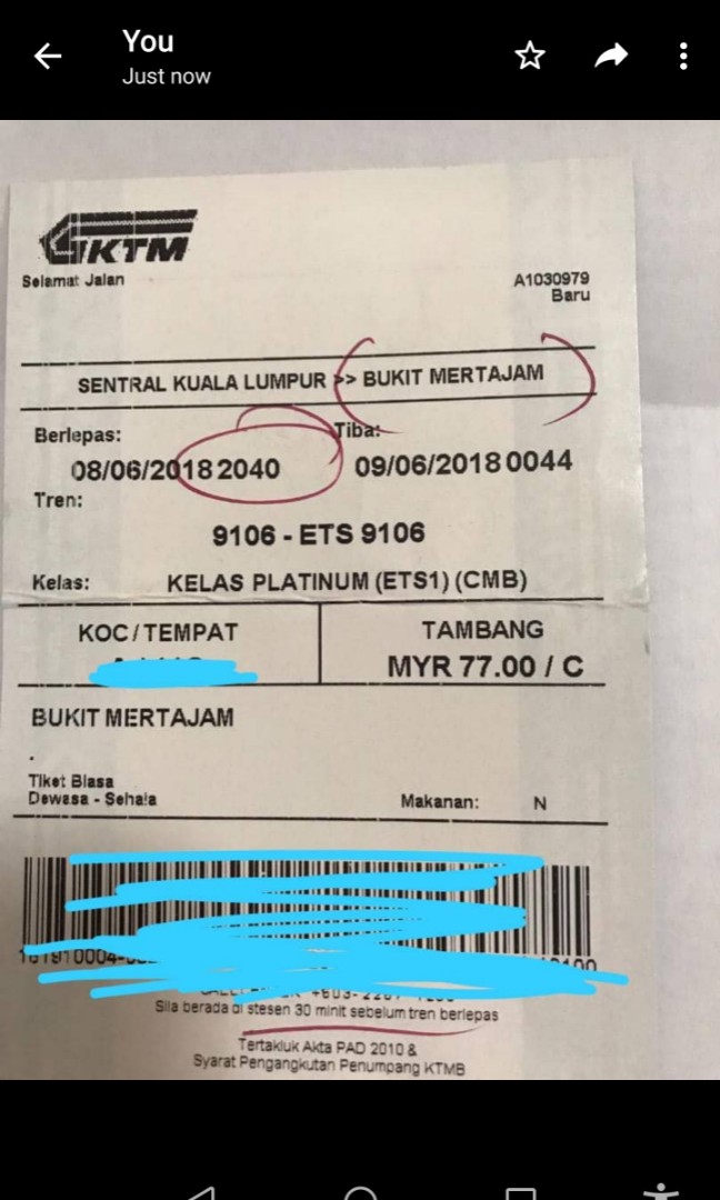 Ets Train Ticket From Kl Central To Bukit Mertajam Tickets Vouchers Attractions Tickets On Carousell