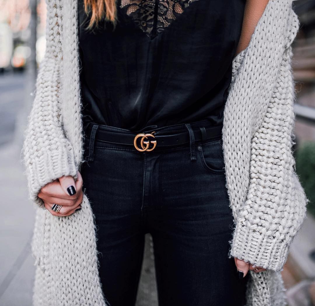Gucci Belt GC CC Logo Leather In Trend