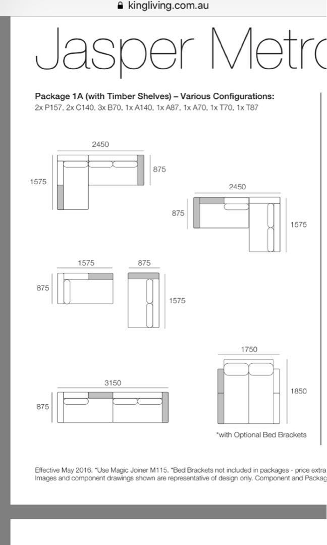 King Living Jasper Metro modular sofa, Furniture & Home Living