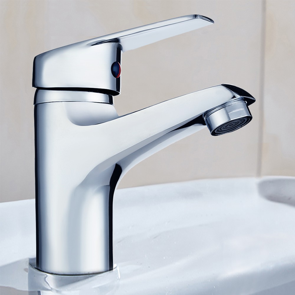 Modern Waterfall Basin Sink Monobloc Mixer Tap Bathroom Chrome Plated Brass Taps