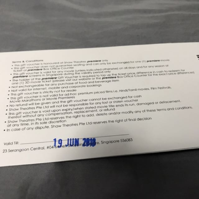 shaw premiere ticket price