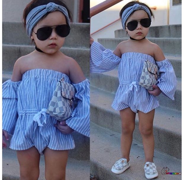 baby girl off the shoulder romper
