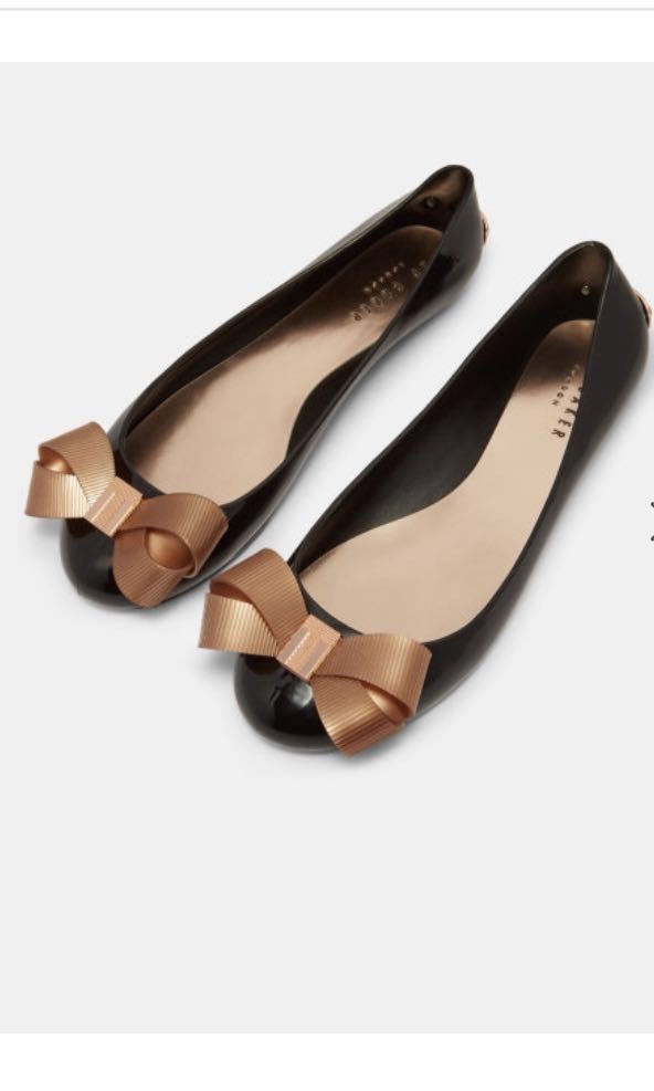 ted baker rose gold flats
