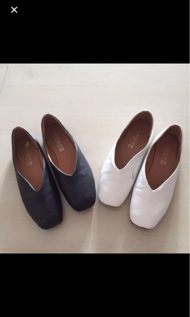 V Cut Minimal Basic Flats Women S Fashion Footwear Flats On Carousell