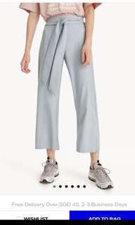 Pomelo Tie Waist Straight Leg Crop Pants