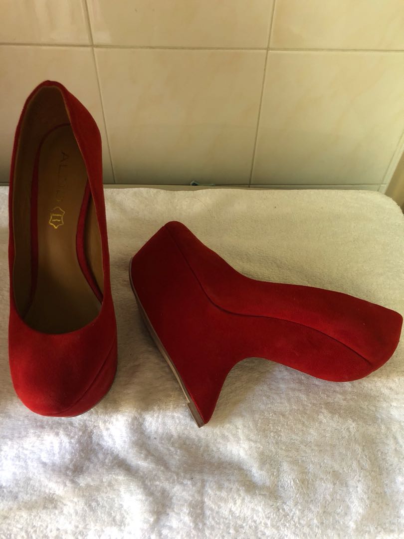 aldo red pumps