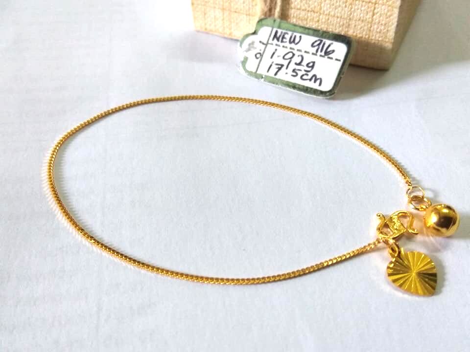 Authentic New 916 Rantai Tangan Padu Loceng Luxury Accessories On Carousell