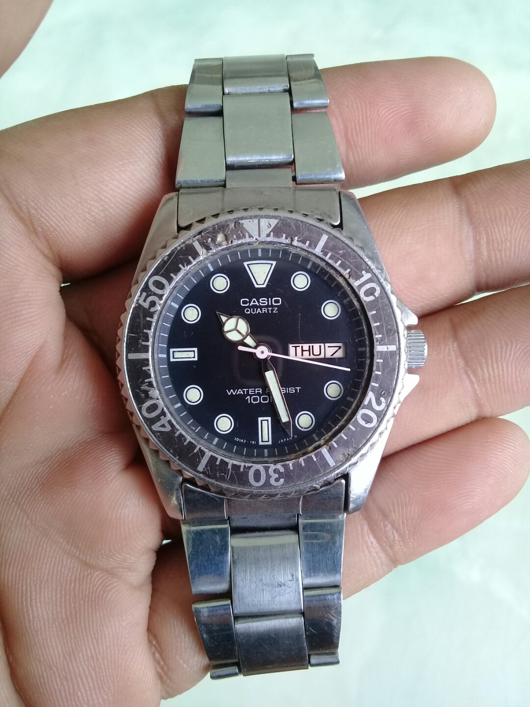 Casio Diver 100m Men s MQ 550 SWISS MADE Vintage ETA955 Antique 80 s MEDIUM Cola Bezel Watch Fesyen Pria Jam Tangan di Carousell