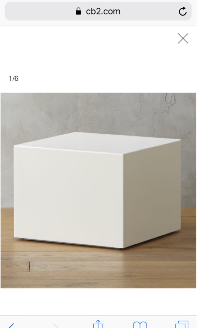 Cb2 Side Table White Cube Furniture Home Living Furniture Tables Sets On Carousell