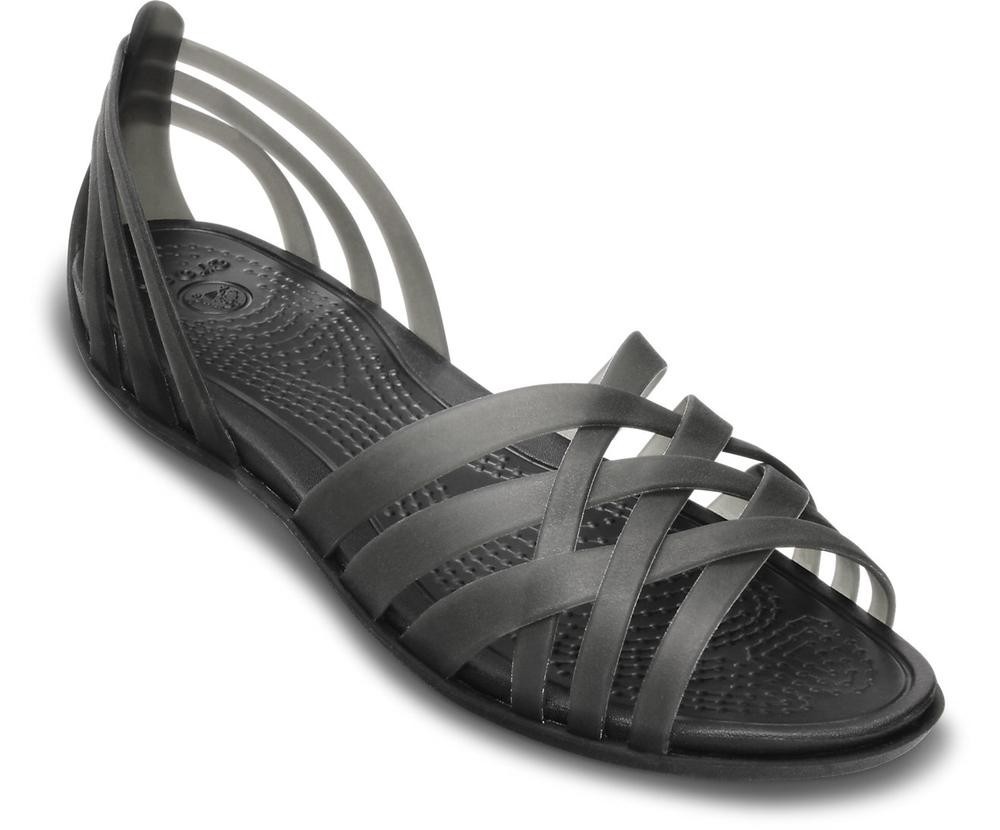 Crocs huarache black sandals shoes 
