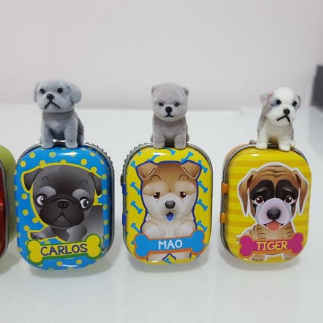 Cute Puppy Friends Club Mini Figurine With Tin Box