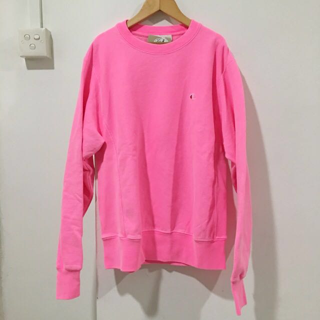 neon pink champion sweatshirt