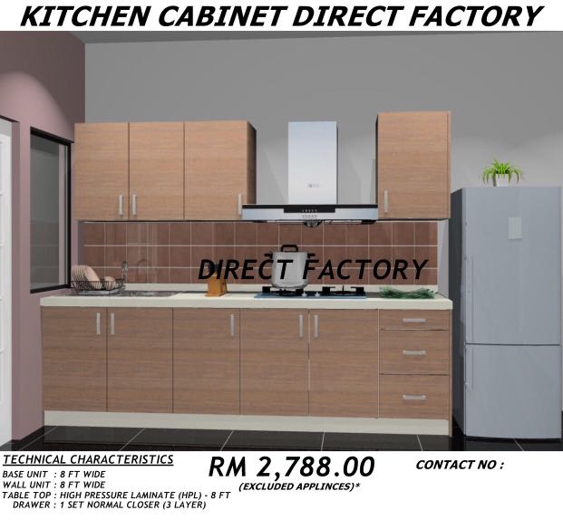 kitchen cabinet harga kilang, rumah & perabot, others di carousell