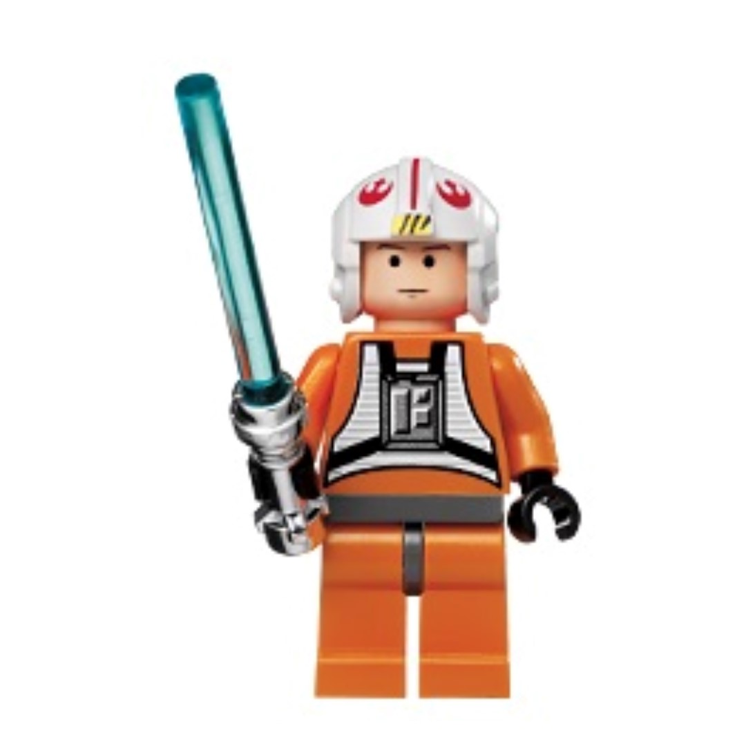 LEGO Star Wars Luke Skywalker Pilot Flesh sw090 Minifig 6212 7666 10178 Lot 