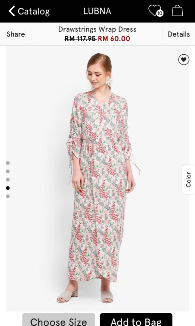 lubna drawstring wrap dress