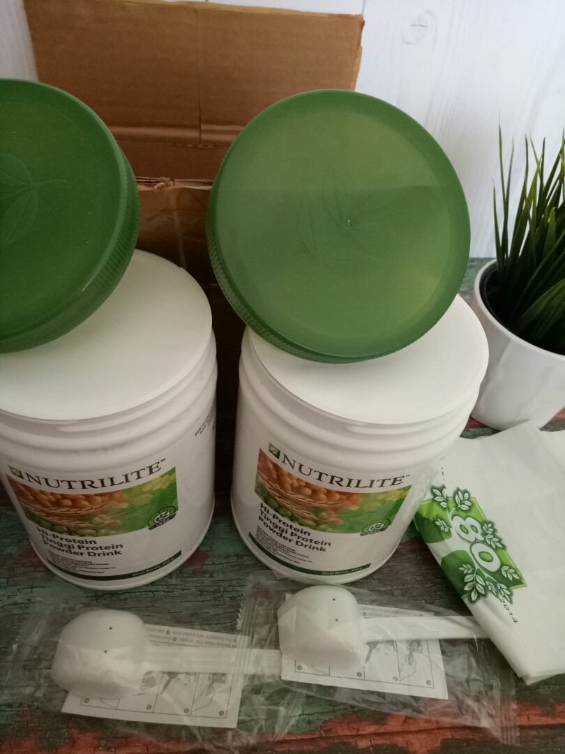 (harga 2 pcs) Nutrilite hi protein powder, Food & Drinks, NonAlcoholic