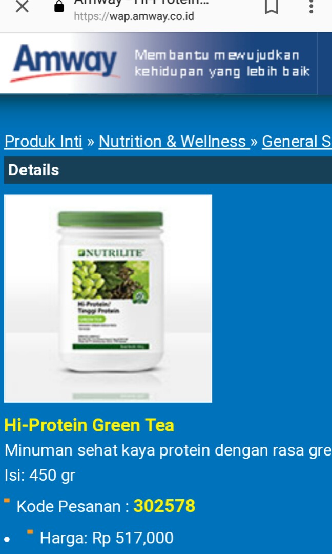 (harga 2 pcs) Nutrilite hi protein powder, Food & Drinks, NonAlcoholic