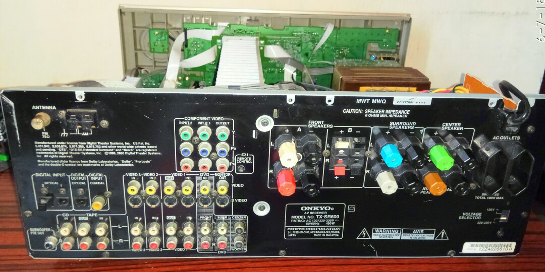 Onkyo 6.1ch AV Receiver TXSR600 Gold, Audio, Soundbars, Speakers