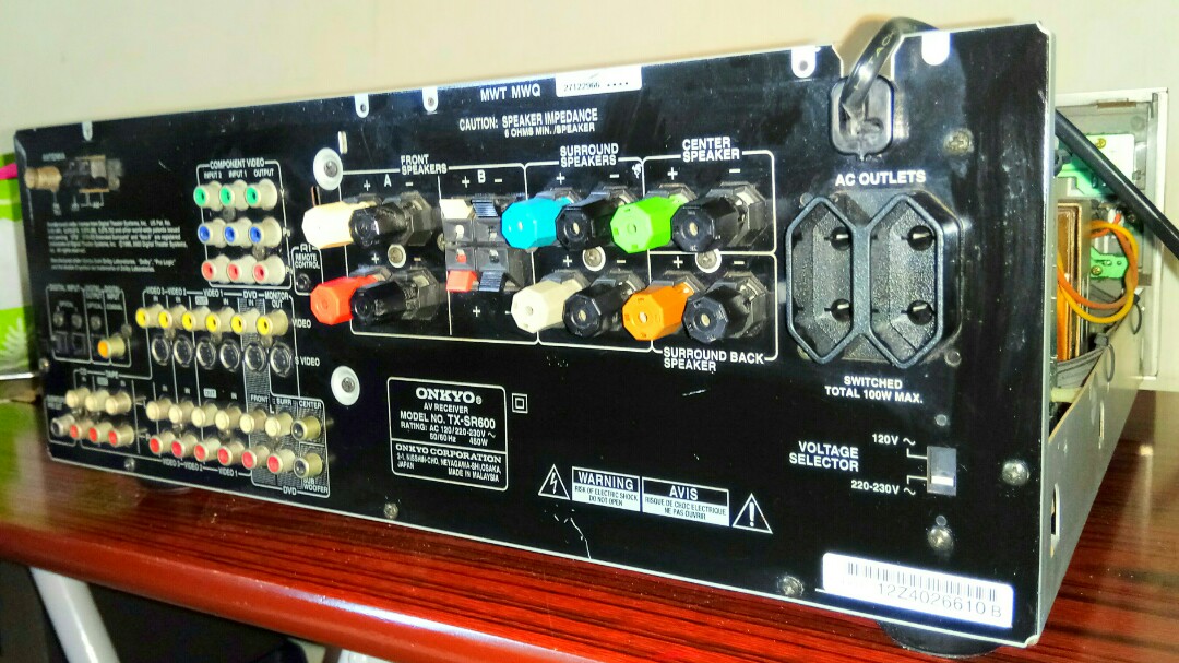 Onkyo 6.1ch AV Receiver TXSR600 Gold, Audio, Soundbars, Speakers