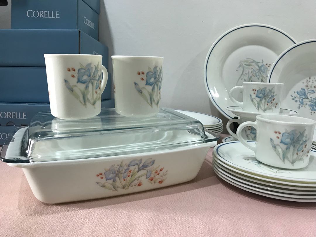 Blue iris pyrex sale