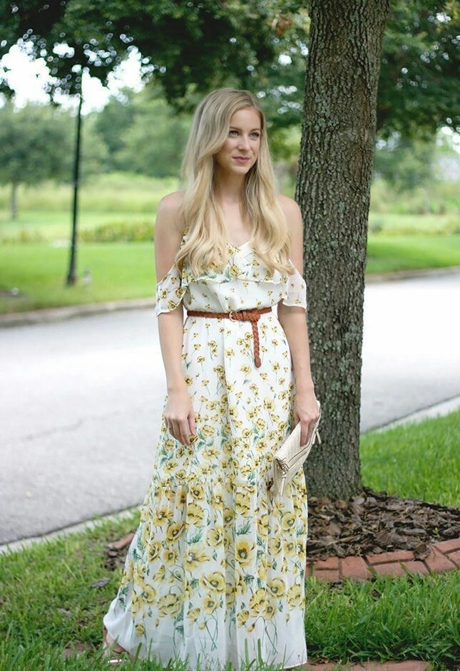 Zara yellow clearance floral maxi dress