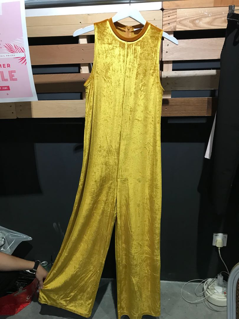 Mustard jumpsuit zara outlet