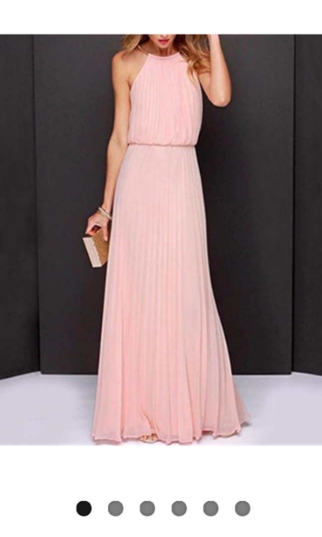 baby pink maxi dresses