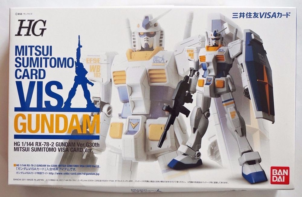Bandai HG 1/144 Rx-78-2 VISA Gundam Mitsui Sumitomo Card Limited, Hobbies   Toys, Toys  Games on Carousell