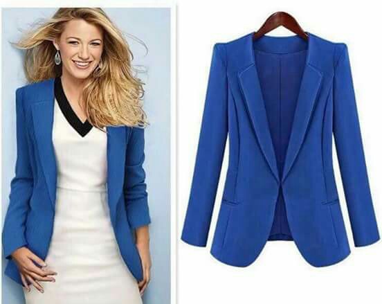 Blue top corporate attire