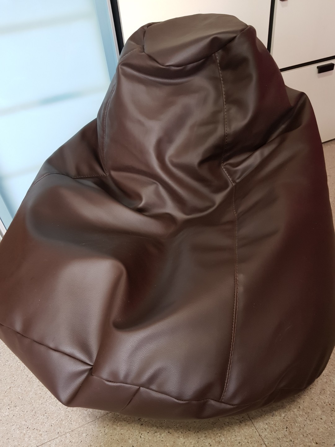 Brown Leather Bean Bag