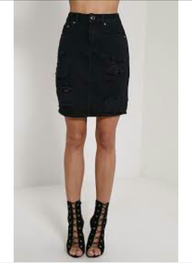 Denim Pencil Skirt Ripped Pemerintah Kota Ambon