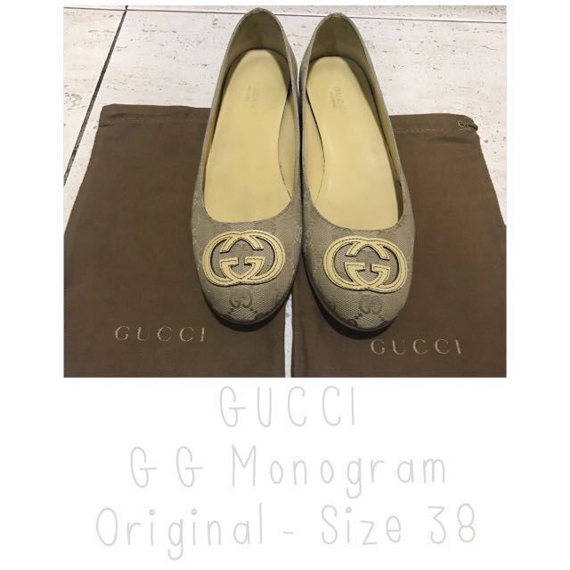 gucci canvas flats