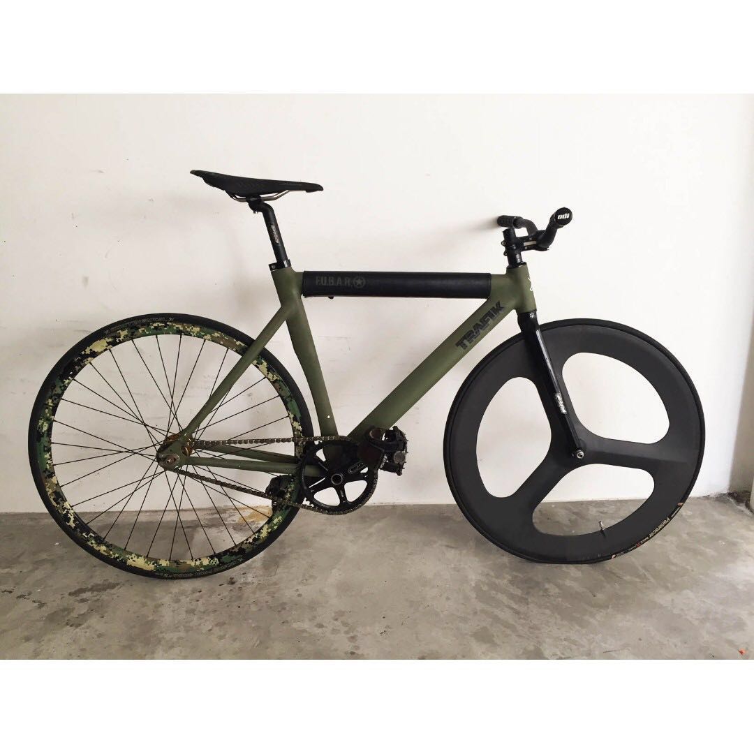 olive green bicycle