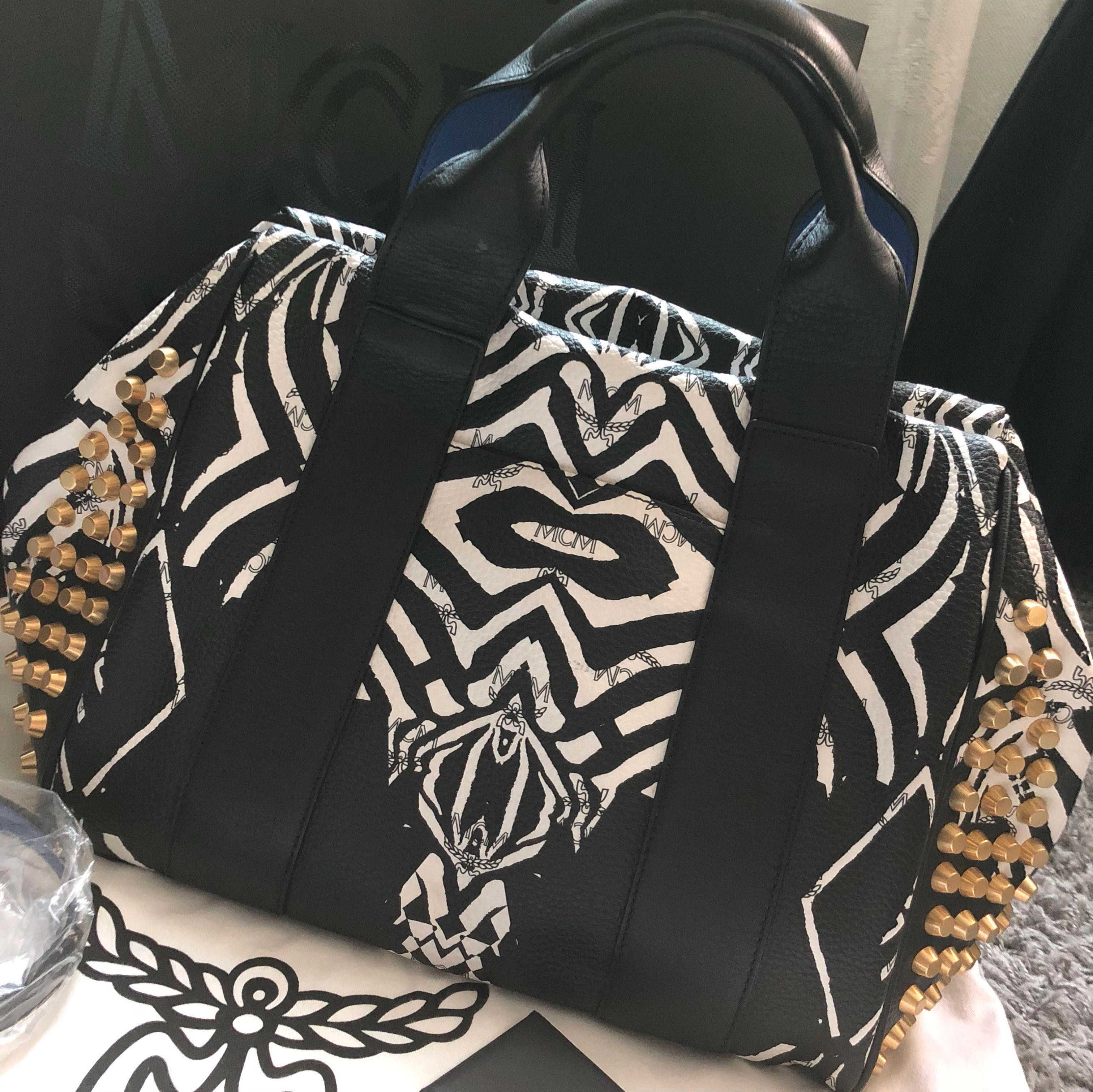 Mcm boston bag large store