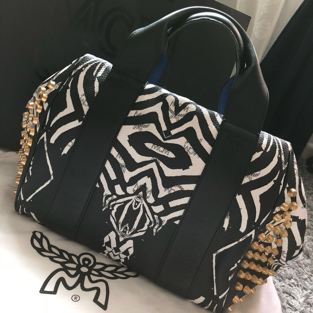 Mcm boston bag large store