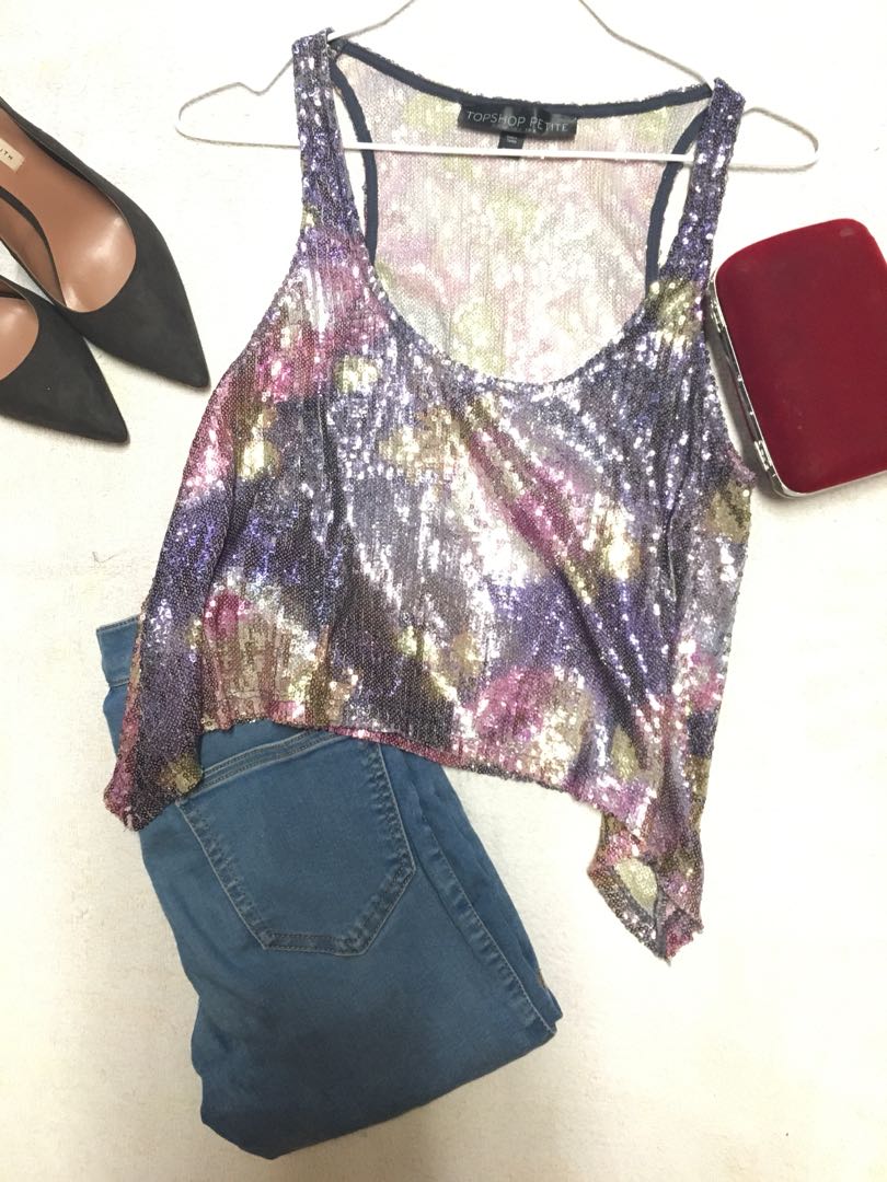 sequin tops petite