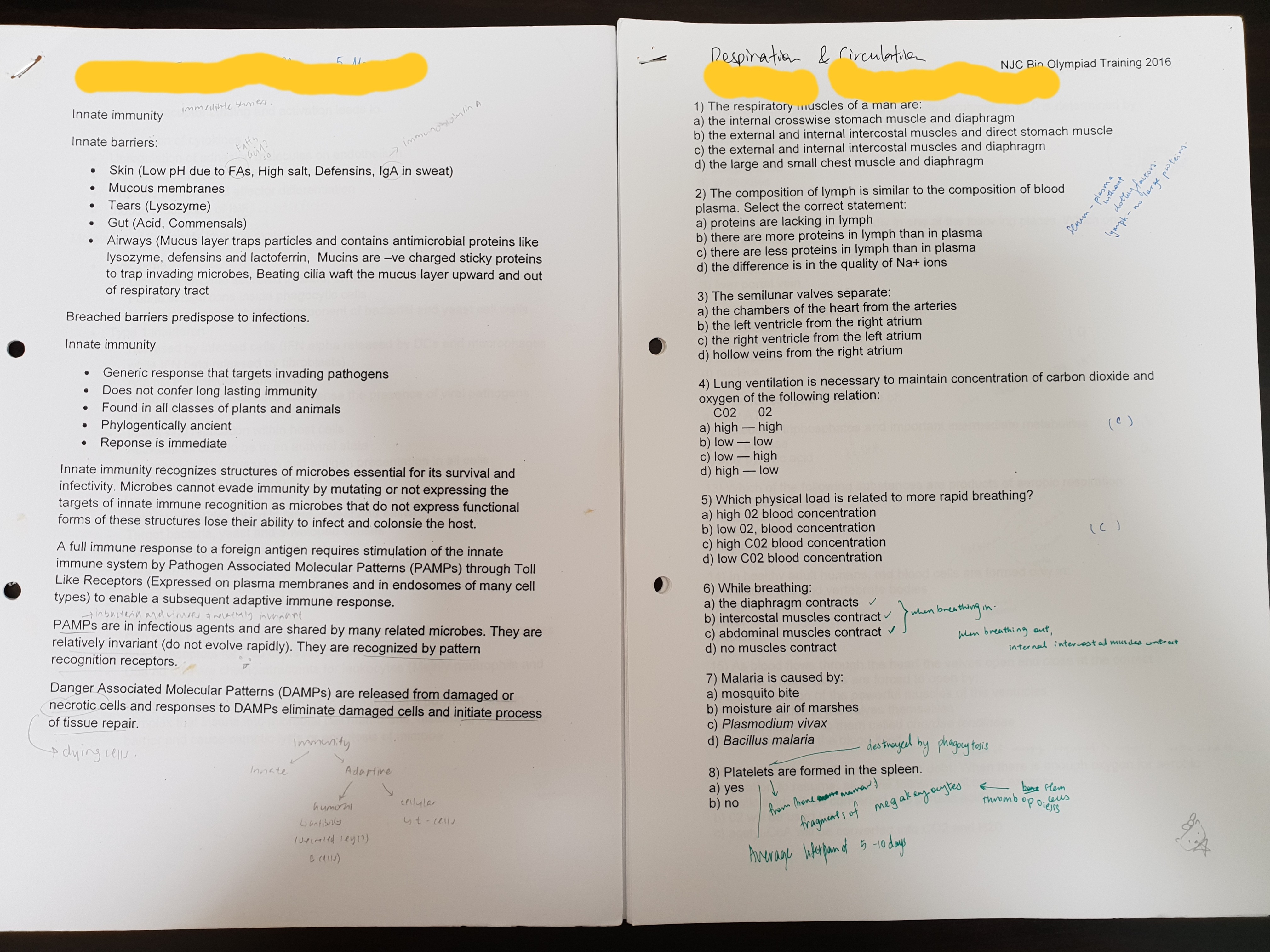 Singapore Biology Olympiad (SBO) Notes, Tutorials, Practice and