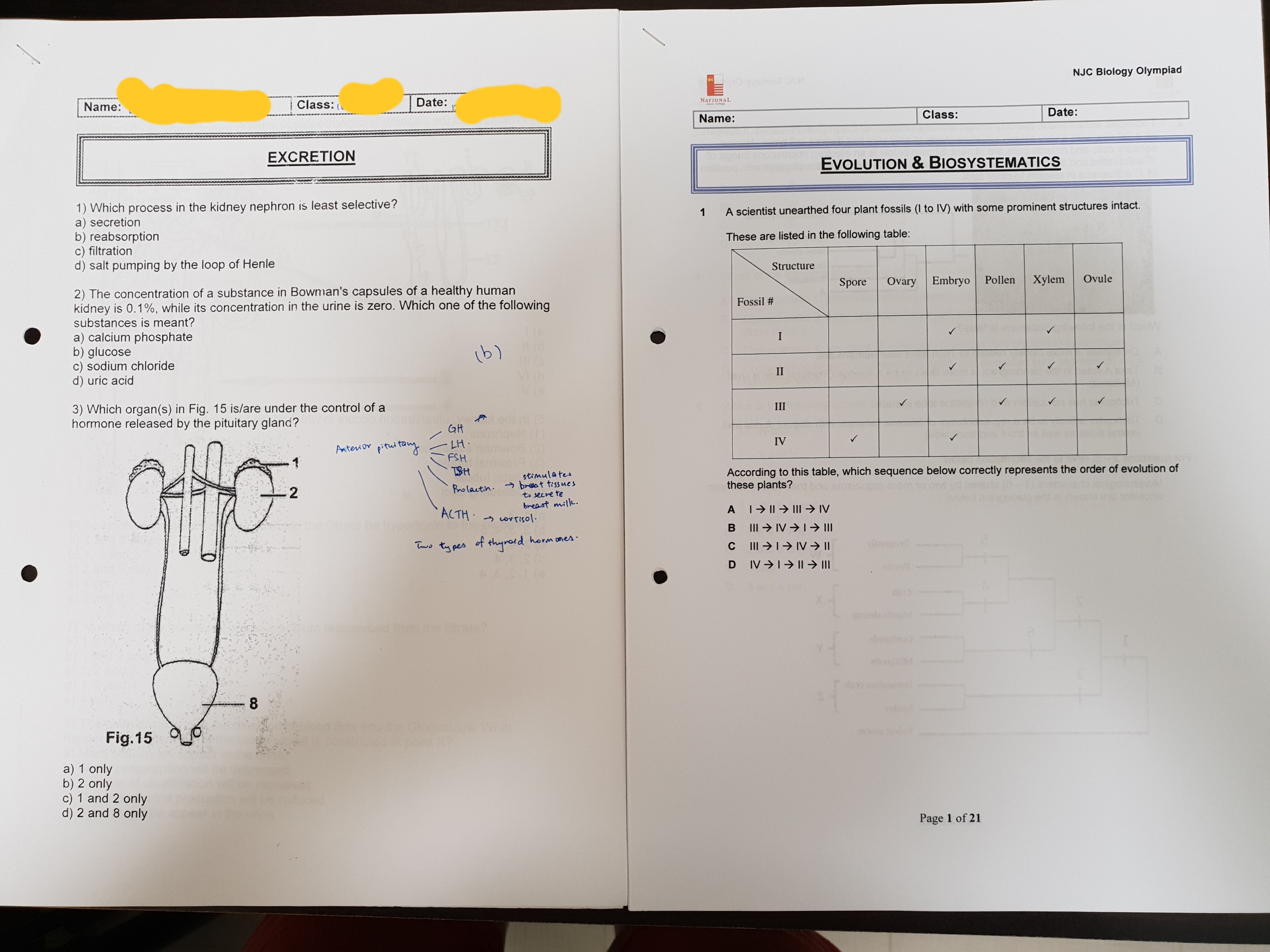 Singapore Biology Olympiad (SBO) Notes, Tutorials, Practice and ...