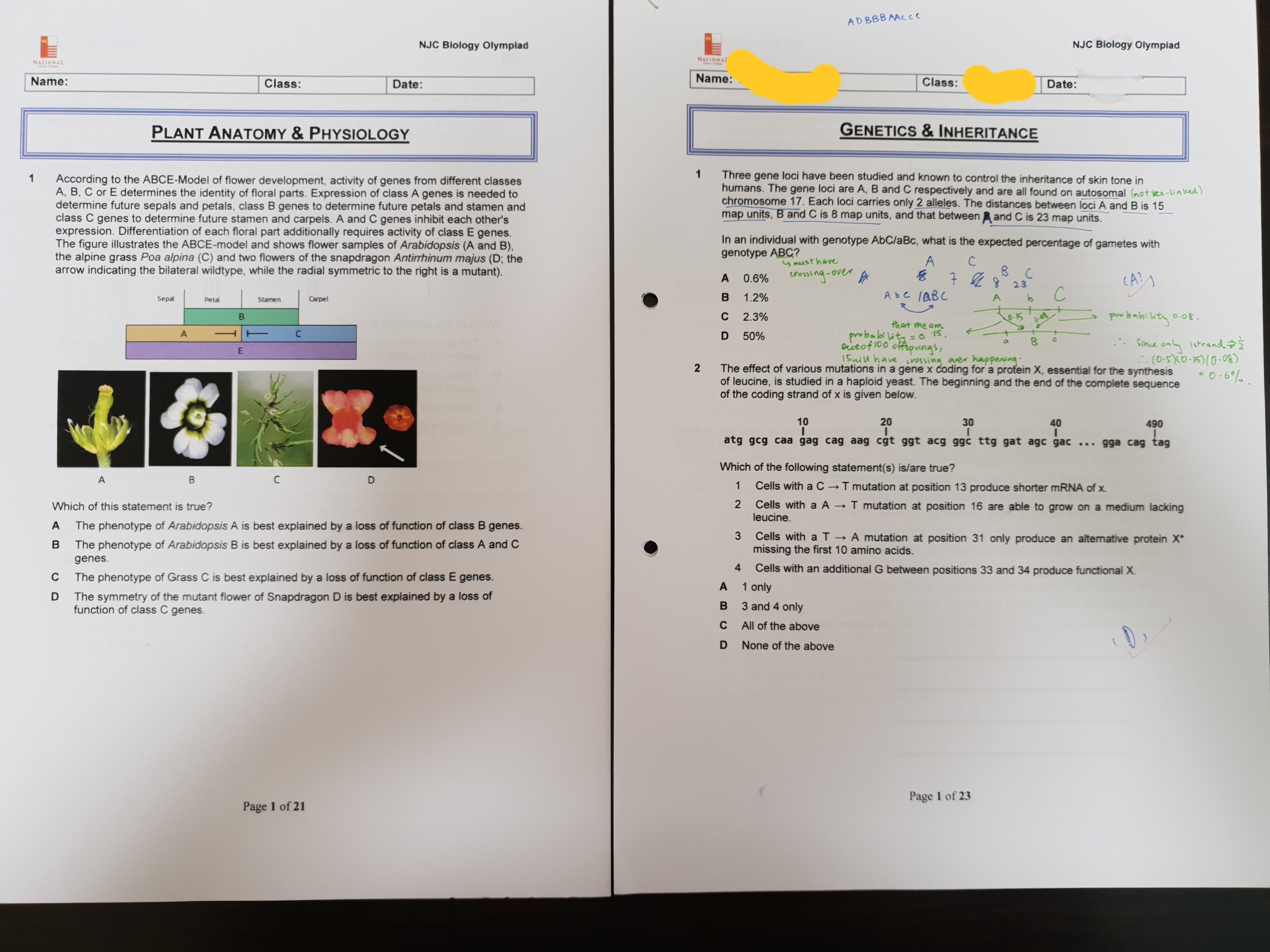 Singapore Biology Olympiad (SBO) Notes, Tutorials, Practice and ...